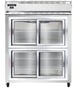 Continental 2RENSSSGDHD 57" Two Section Reach-In Refrigerator w/ 4 Sliding Half Glass Doors, All Stainless Steel, 50 cu.ft. 1 image