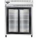 Continental 2RESNSGD 57" Two Section Reach-In Refrigerator w/ 2 Siliding Glass Doors, Stainless Steel Front Aluminum Exterior, 40 cu.ft. 1 image