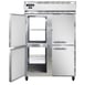 Continental Refrigerator 2RNPTHD 52" Two Section Pass-Thru Refrigerator w/ 8 Half Solid Doors, Stainless Steel Front Aluminum Ends, 50 cu. ft. 1 image