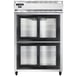 Continental Refrigerator 2RNSSSGDHD 52" Two Section Reach-In Refrigerator w/ 4 Sliding Half Glass Doors, All Stainless Steel, 48 cu.ft. 1 image