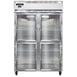 Continental Refrigerator 2RSNGDHD 52" Two Section Reach-In Refrigerator w/ 4 Glass Half Doors, Stainless Steel Front Aluminum Exterior, 32 cu.ft. 1 image