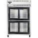 Continental Refrigerator 2RSNSGDHD 52" Two Section Reach-In Refrigerator w/ 4 Siliding Half Glass Doors, Stainless Steel Front Aluminum Exterior, 32 cu.ft. 1 image