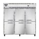 Continental Refrigerator 3RFFNHD 78" 3-Section Reach-In Refrigerator/Freezer Combo w/ 6 Half Solid Doors 1 image