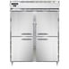 Continental Refrigerator D2RENSSPTHD 57" Two Section Pass-Thru Refrigerator w/ 8 Half Solid Doors, All Stainless Steel, 52 cu. ft. 1 image
