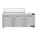 Continental Refrigerator D72N12 72" Three Section Sandwich / Salad Prep Table w/ 3 Doors, 12 Pans 1 image