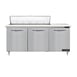 Continental Refrigerator D72N12C 72" Three Section Sandwich / Salad Prep Table w/ 3 Doors, 12 Pans 1 image