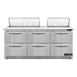 Continental Refrigerator D72N18C-FB-D 72" Sandwich / Salad Prep Table w/ 6 Drawers, 18 Pans 1 image
