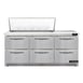 Continental Refrigerator D72N18M-FB-D 72" Mega Top Sandwich Prep Table w/ 6 Drawers, 18 pans 1 image