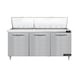 Continental Refrigerator D72N30M 72" Mega Top Sandwich Prep Table w/ 3 Doors, 30 pans 1 image