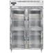 Continental Refrigerator D2FNSAGDHD 52" Two Section Reach-In Freezer w/ 4 Half Glass Doors, Stainless Steel Exterior, 50 cu. ft. 1 image