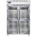 Continental Refrigerator D2FSNSAGDHD 52" Two Section Reach-In Freezer w/ 4 Half Glass Doors, Stainless Steel Exterior, 32 cu. ft. 1 image