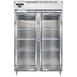 Continental Refrigerator D2FSNSAGD 52" Two Section Reach-In Freezer w/ 2 Glass Doors, Stainless Steel Exterior, 32 cu. ft. 1 image