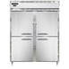 Continental Refrigerator D2RESNHD 57" Two Section Reach-In Refrigerator w/ 4 Solid Half Doors, Stainless Steel Front Aluminum Exterior, 40 cu. ft. 1 image