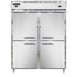 Continental Refrigerator D2RFESNHD 57" 2-Section Reach-In Refrigerator/Freezer Combo w/ 4 Half Solid Doors 1 image