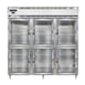 Continental Refrigerator DL3F-SA-GD-HD 78" Three Section Reach-In Freezer w/ 6 Half Glass Doors, Stainless Steel Exterior, 72 cu. ft. 1 image