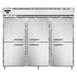 Continental Refrigerator DL3FE-PT-HD 86" Three Section Pass-Thru Freezer w/ 12 Half Solid Doors, 72 cu. ft. 1 image