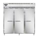 Continental Refrigerator DL3RNPT 78" Three Section Pass-Thru Refrigerator w/ 6 Solid Doors, Stainless Steel Front Aluminum Ends, 72 cu. ft. 1 image