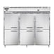Continental Refrigerator DL3RFFES-SS-HD 85" 3-Section Reach-In Refrigerator/Freezer Combo w/ 6 Half Solid Doors 1 image