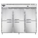 Continental Refrigerator D3RRFENSAHD 85" 3-Section Reach-In Refrigerator/Freezer Combo w/ 6 Half Solid Doors 1 image