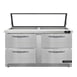 Continental Refrigerator SW60N24M-HGL-FB-D 60" Mega Top Sandwich Prep Table w/ 4 Drawers, 24 pans 1 image