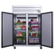 Dukers Appliance Co D55AR 55" Two Section Reach-In Refrigerator w/ 2 Solid Doors, Top Mount, Stainless Steel, 42 cu. ft. 3 image
