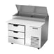 Beverage Air DPD46HC-3 46" One Section Refrigerated Pizza Prep Table w/ 3 Drawers, 12 cu. ft. 2 image