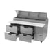 Beverage Air DPD67HC-4 67" Two Section Refrigerated Pizza Prep Table w/ 4 Drawers, 20.7 cu. ft. 4 image