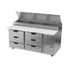 Beverage Air DPD67HC-6 67" Two Section Refrigerated Pizza Prep Table w/ 6 Drawers, 20.7 cu. ft. 2 image