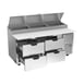 Beverage Air DPD72HC-4 72" Two Section Refrigerated Pizza Prep Table w/ 4 Drawers 3 image