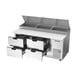 Beverage Air DPD72HC-4 72" Two Section Refrigerated Pizza Prep Table w/ 4 Drawers 4 image