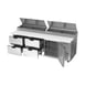 Beverage Air DPD93HC-4 93" Three Section Refrigerated Pizza Prep Table w/ 1 Door & 4 Drawers 4 image