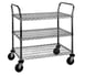 Eagle Group EU3-1830C Chrome Open Base 3 Shelf Utility Cart w/ 2 Handle - 30" x 18" 1 image