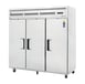 Everest ESF3 74" Three Section Reach-In Freezer w/ 3 Solid Doors, Top Mount, 71 cu. ft. 1 image