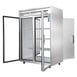 Everest ESPT-2G-2S Two Section Pass-Thru Refrigerator w/ 2 Solid & 2 Glass Full Doors, Top Mount, 48 cu. ft. 1 image