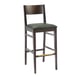 G & A 9643 Mercer Barstool with Wood Back and Padded Seat, Walnut Finish, Beechwood Frame 1 image