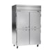 Beverage Air HFPS2HC-1HS 52" Two Section Reach-In Freezer w/ 4 Half Solid Doors, Stainless Steel, 45 cu. ft. 1 image