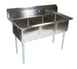 John Boos E3S8-1014-10 35" Three Compartment Sink, 10"W x 14"L Bowl Without Drainboard 1 image