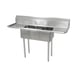 John Boos E3S8-1014-10T15-X 60" Three Compartment Sink, 10"W x 14"L Bowl With 2 Drainboards 1 image