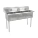 John Boos E3S8-1620-12 53" Three Compartment Sink, 16"W x 20"L Bowl Without Drainboard 1 image
