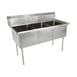 John Boos E3S8-24-14-X 77" Three Compartment Sink, 24"W x 24"L Bowl Without Drainboard 1 image