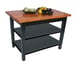 John Boos RN-C6030-2S Le Classique Table w/ 1 1/2" Thick  Edge Grain Top, 2 Black Slatted Undershelves 1 image