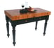 John Boos RN-LR04 Le Rustica Table w/ 4" Thick End Grain Top, American Cherry, Black Base 1 image