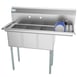 Koolmore SC101410-12R3 45" Three Compartment Sink, 10"W x 14"L Bowl With Right-Hand Drainboard 1 image