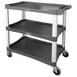 Lakeside 2503 Charcoal Plastic 3 Shelf Utility Cart - 36"W x 18-1/2"D x 35"H 1 image