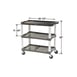 Lakeside 2503 Charcoal Plastic 3 Shelf Utility Cart - 36"W x 18-1/2"D x 35"H 4 image