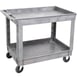 Lakeside 2523 Gray 2-Shelf Plastic Deep Well Utility Cart w/ 500-lb Capacity 1 image