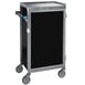 Lakeside 654 Stainless Steel 6 Tray Compact 1 Door Meal Delivery Cart w/ Vinyl Laminate Panels 1 image