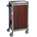 Lakeside 654 Stainless Steel 6 Tray Compact 1 Door Meal Delivery Cart w/ Vinyl Laminate Panels 5 image