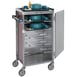 Lakeside 654 Stainless Steel 6 Tray Compact 1 Door Meal Delivery Cart w/ Vinyl Laminate Panels 6 image