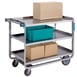 Lakeside 954 Tough Transport Stainless Steel 3-Shelf Utility Cart - 48" x 25-3/4" x 37-3/8" 1 image